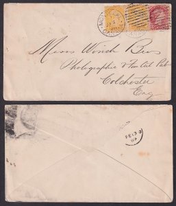 Canada - 1873-1888 - Scott #35(pr),41 - used on cover to England - MONTREAL pmk