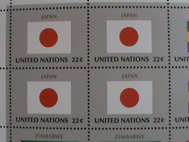 ​UNITED NATION-1987 SC#503-506 U. N. FLAGS SERIES MNH FULL SHEET- VERY FINE