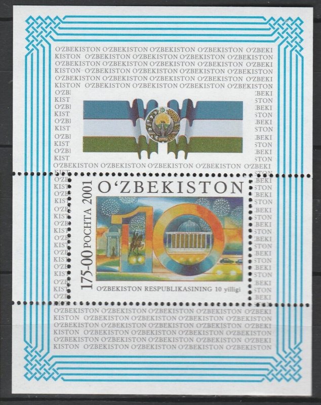 Uzbekistan 2001 Independence MNH Block 