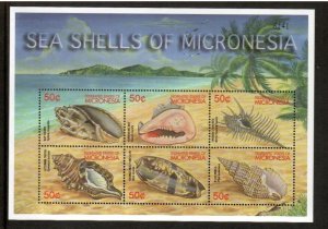 Micronesia 2002 - Sea shells - Sheet of 6 Stamps - Scott #457 - MNH