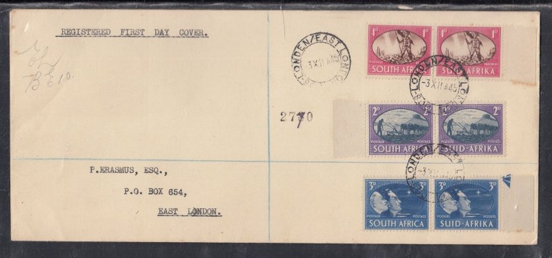 South Africa Scott 100-2 FDC - 1945 Victory Issue #4