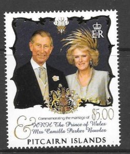 PITCAIRN ISLANDS SG688 2005 ROYAL WEDDING MNH