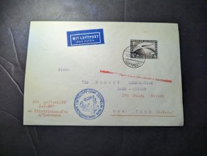 1929 Germany LZ 127 Graf Zeppelin Airmail FFC Cover to NY USA with Damage