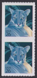 US 4142 Florida Panther 26c vert pair from booklet MNH 2007