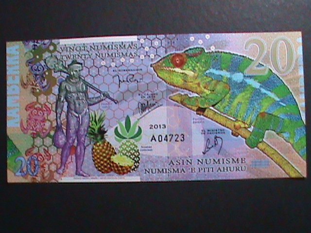 ​AFRICA- 2013-BANK OF KAMBERRA POLYMER-$20 NOTE-UNC- WITH HOLOGRAM FISH-VF
