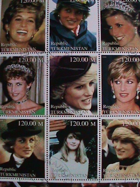 ​TURKAMENISTAN 2000-IN MEMORIAL-PEOPLE'S QUEEN-LADY DIANA-CTO-S/S VERY FINE