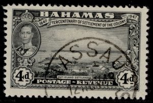 BAHAMAS GVI SG184, 4d black, FINE USED.