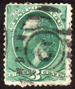 1881, US 3c, Washington, Used, Sc 207