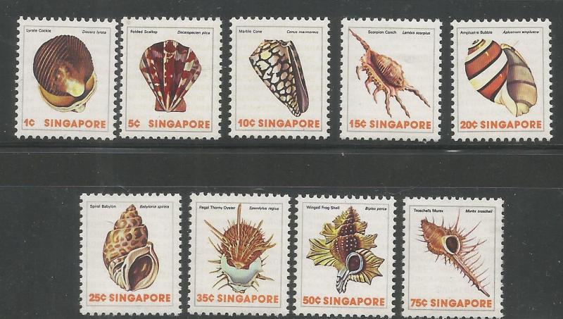 SINGAPORE  263-271  MNH,  SEA SHELLS