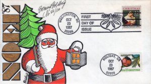 Bernard Goldberg Hand Painted Dual Combo FDC for the 1987 Christmas Issue