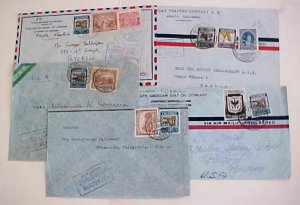 COLOMBIA  5 DIFF.  COVERS  MANCOMUN  4,5,8,9,0  , FOUR  TO USA,1 GERMANY 1930's