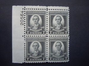 #712 7c WA-BICENTENNIAL Plate Block MVLH OG VF  Includes New Mount