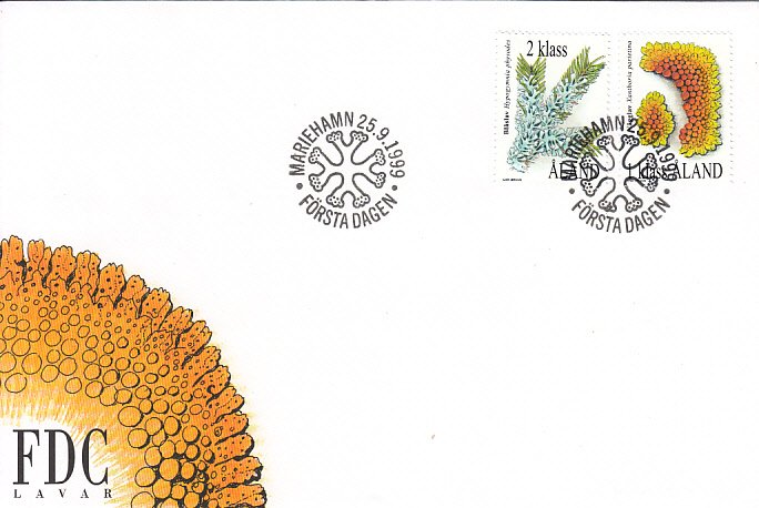 Aland 1999 FDC Sc #107A-#107B Set of 2 Lichens