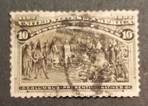 1893 10c Columbian Exposition US Scott 237 Used Stamp z2102