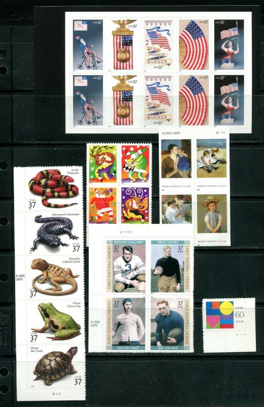 US 2003 Commemorative Year Set 66 stamps including 2 Sheets, Mint NH, see scans