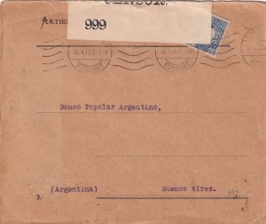 1917 Stockholm, Sweden to Buenos Aires, Argentina censored (C5885)