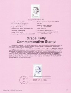 US SP1038 Grace Kelly Souvenir Page #2749