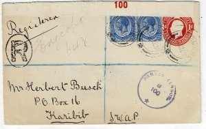 South Africa 1918 Engcobo cancel on stationery envelope to South West Africa