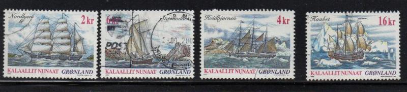 Greenland Sc 397-400 2002 Ships stamp set used