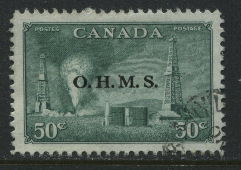 Canada 1950 50 cents Oil Well overprinted OHMS used