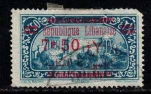 LEBANON Scott # 105 Used - With Overprint & Surcharge