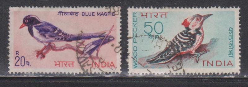 INDIA Scott # 480-1 Used - Birds On Stamps