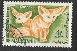 Mauritania 123: 4f Fennek (Fennecus zerda), used, F-VF