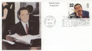 1996 Harold Arlen Songwriter (Scott 3100) Mystic FDC