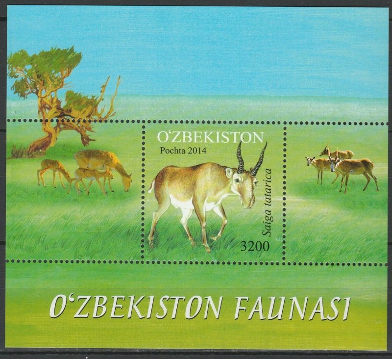 Uzbekistan 2014 Fauna Animals MNH Block