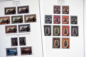 COLOR PRINTED SAN MARINO [CLASS.] 1877-1943 STAMP ALBUM PAGES (24 illust. pages)