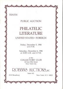 Robbins: Sale # 10  -  Philatelic Literature: United Stat...