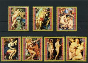 EQUATORIAL GUINEA PAINTINGS BY RUBENS NUDES SET OF 7 STAMPS MNH 