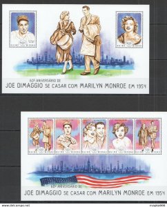 2014 Guinea-Bissau Famous People Marilyn Monroe Kb+Bl ** Stamps St1180