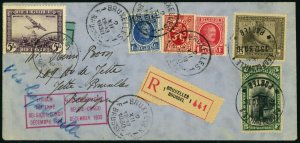 BELGIUM Brussels to Leopoldville CONGO First Flight 1930 Airmail Postage Cover