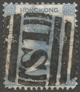 HONG KONG China Treaty Port 12c 1863 QV Sc 15, F, S1 Shanghai cancel
