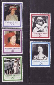 Cayman Is.-Sc#555-9- id2-unused NH set-QEII-60th Birthday-1986-