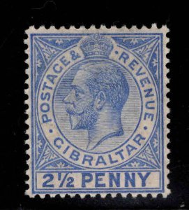 GIBRALTAR  Scott 69 MH* 1912 KGV  Ultramarine stamp, wmk 3