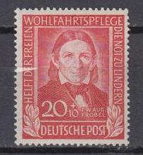 Germany - 1949 20+10pf F.Froebel Sc# B312 - MLH (6462)