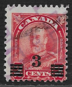 Canada #191 3c on 2c King George V