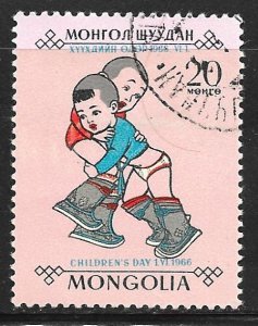 Mongolia 434: 20m Boys Wrestling, CTO, VF