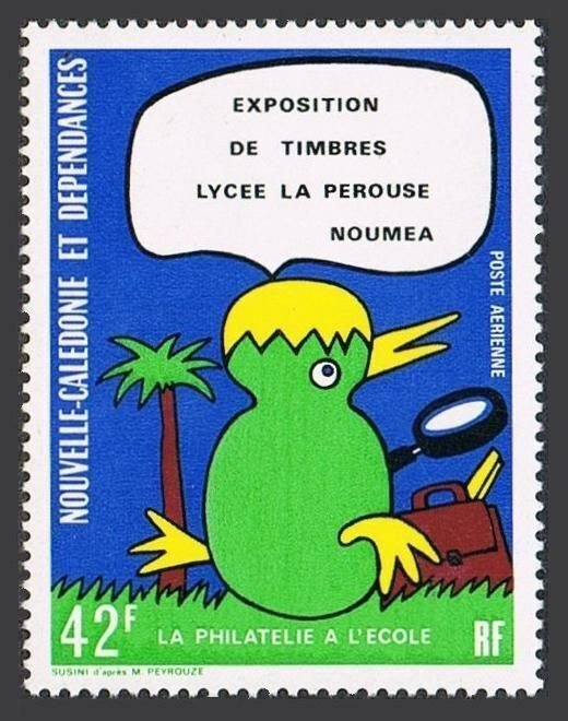 New Caledonia C133,MNH.Michel 583. Philately in school,1976.Whimsical bird.