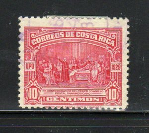 COSTA RICA #156  1930  10c DATED 1929        F-VF USED  e