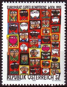 AUSTRIA 1993 Council of Europe Conference: Painting by Hundertwasser. Single MNH