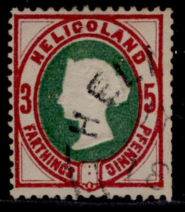 HELIGOLAND QEII SG13, 5pf (½d) deep yellow-green & rose, USED. Cat £30.