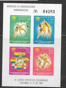 Colombia #C419 Sports Type Souvenir Sheet  (MLH) CV $8.00