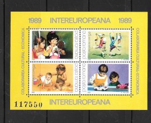 ROMANIA SC#3573 1989 MNH MINT OLD VINTAGE XF INTEREUROPA SOUVENIR SHEET STAMPS