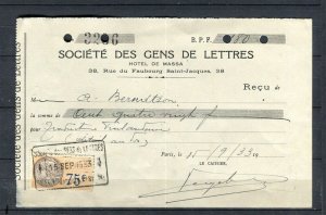 FRANCE; 1920s early fine used Revenue Document stamped item