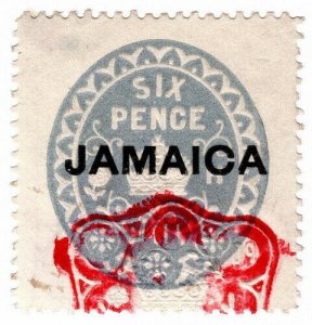 (I.B) Jamaica Revenue : Duty Stamp 6d (die H)