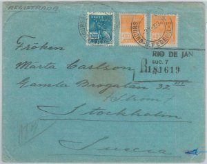 74388 - BRAZIL - POSTAL HISTORY -  REGISTERED COVER to SWEDEN  1934