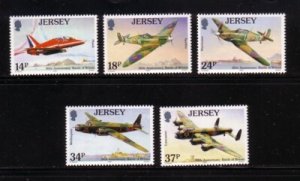 Jersey  Sc 544-8 1990 Battle of Britain 50 yrs stamp set mint NH